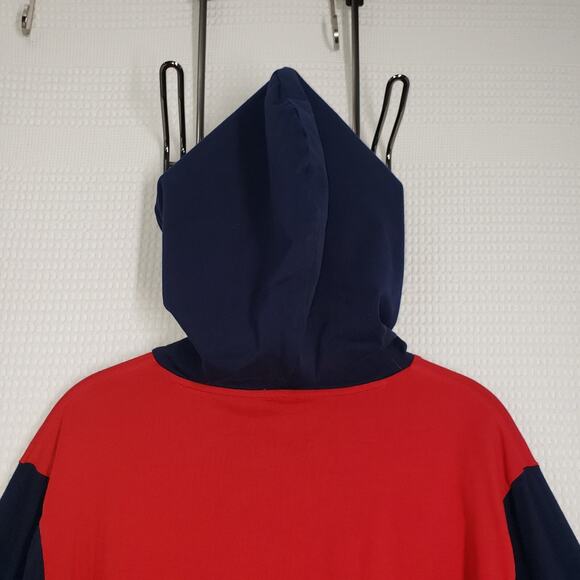 Polo Ralph Lauren Hoodie Men Medium Red Colorblock Lightweight Pullover Spellout - Picture 12 of 16